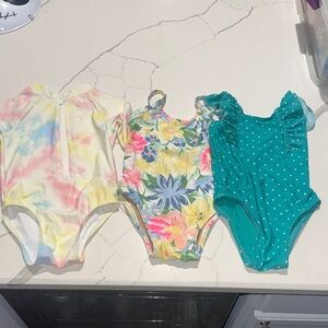 Three Old Navy Toddler Girls Bathing Swim Suits 2T